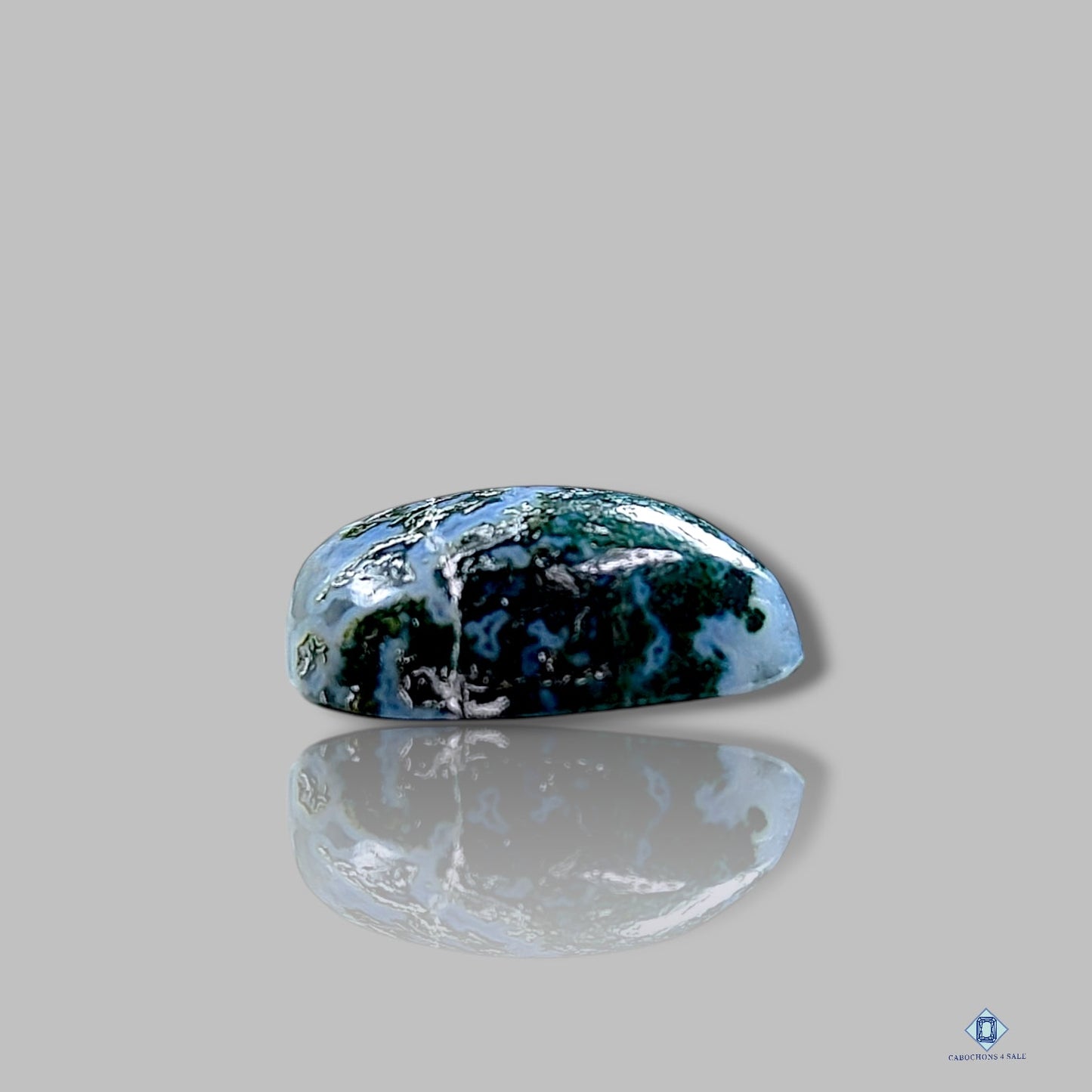 Cabujones de ágata musgosa azul en forma de pera