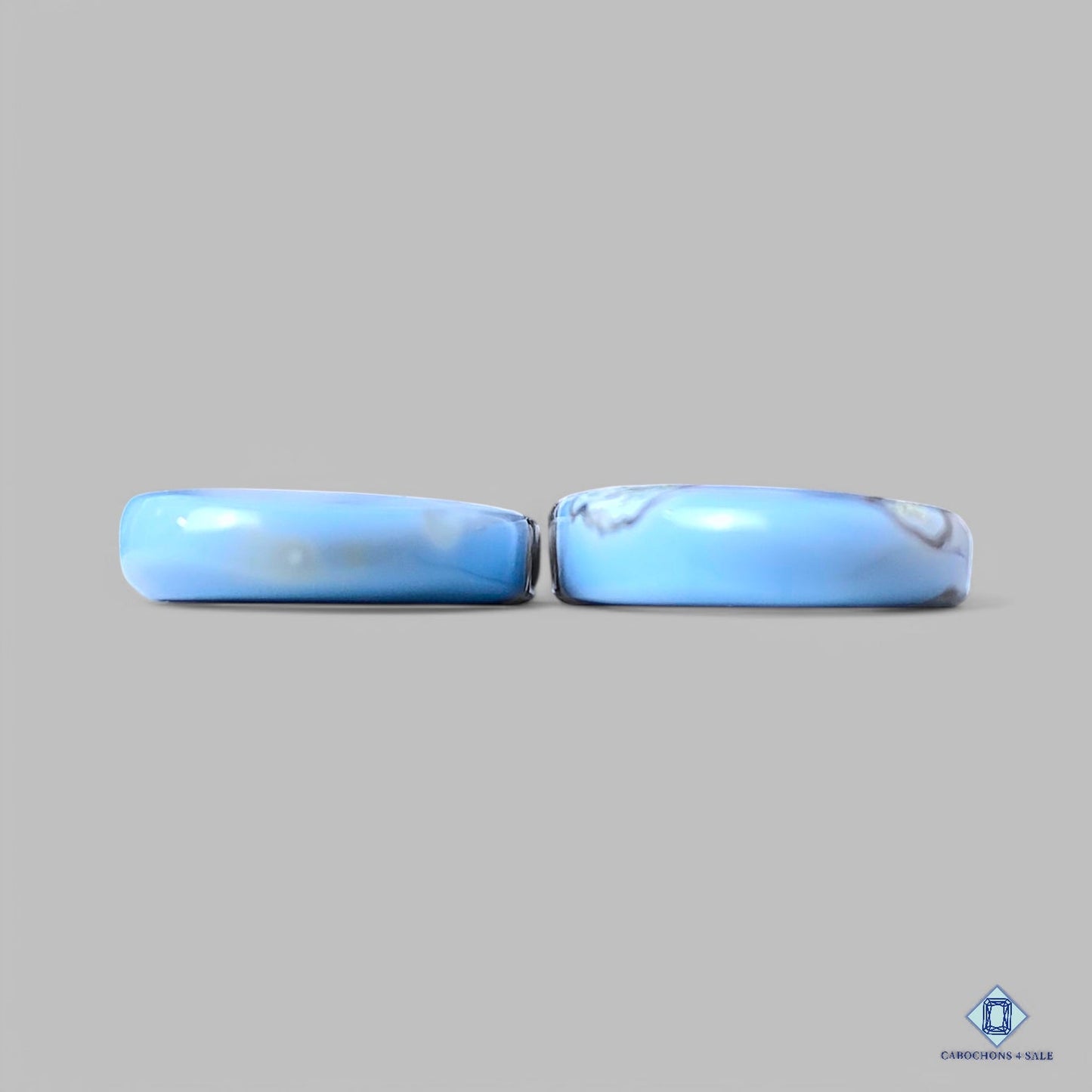 Natural Blue Opal Gemstone Oval Pairs 34*15*4mm from Peru available for sale