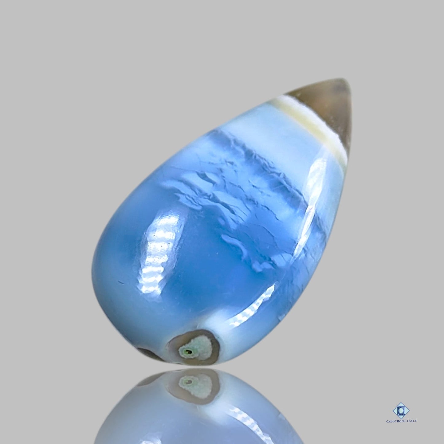 Cabujones de pera de ópalo azul