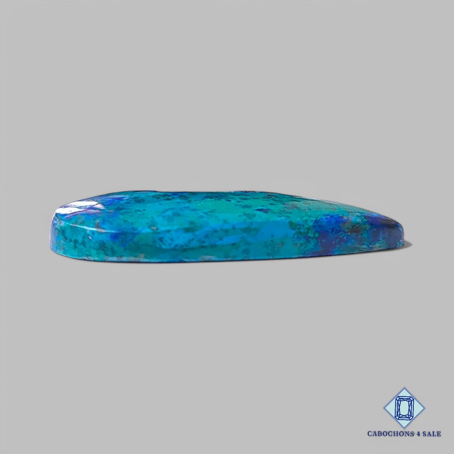 Piedra preciosa azurita azul natural en forma de pera drusa de 38 x 22 x 5 mm, procedente de EE. UU., disponible para la venta.