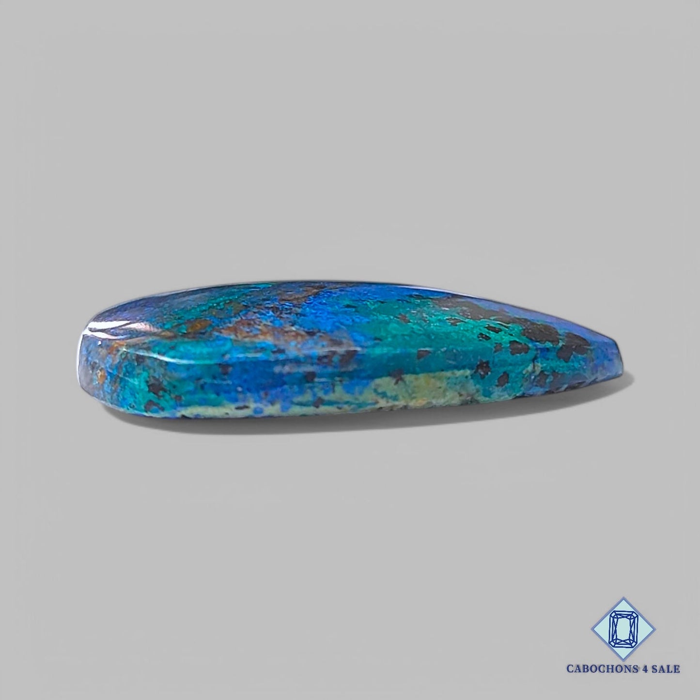 Cabujones de azurita azul natural en forma de pera de 28 x 24 x 5 mm, de México, disponibles para la venta.