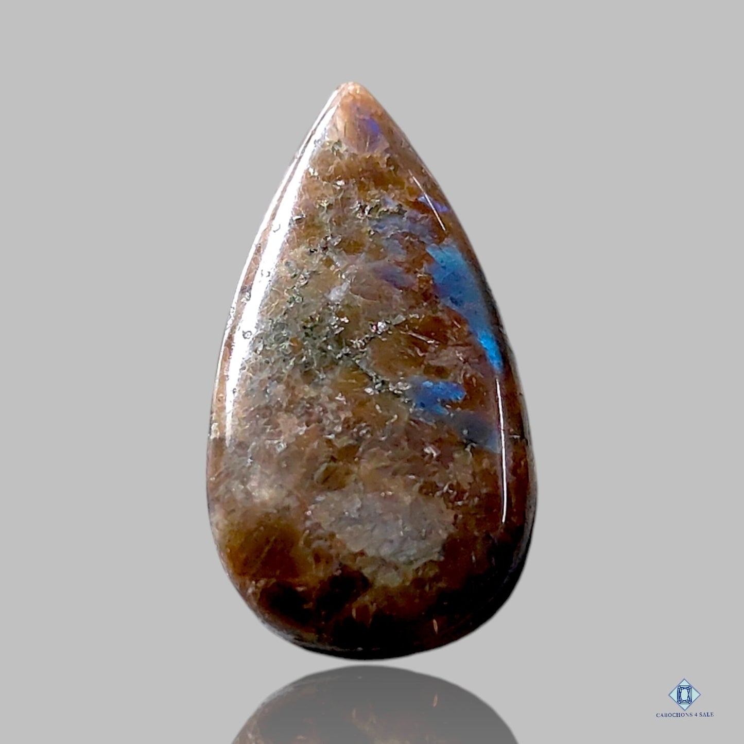 Brown Larvikite Pear Cabochons