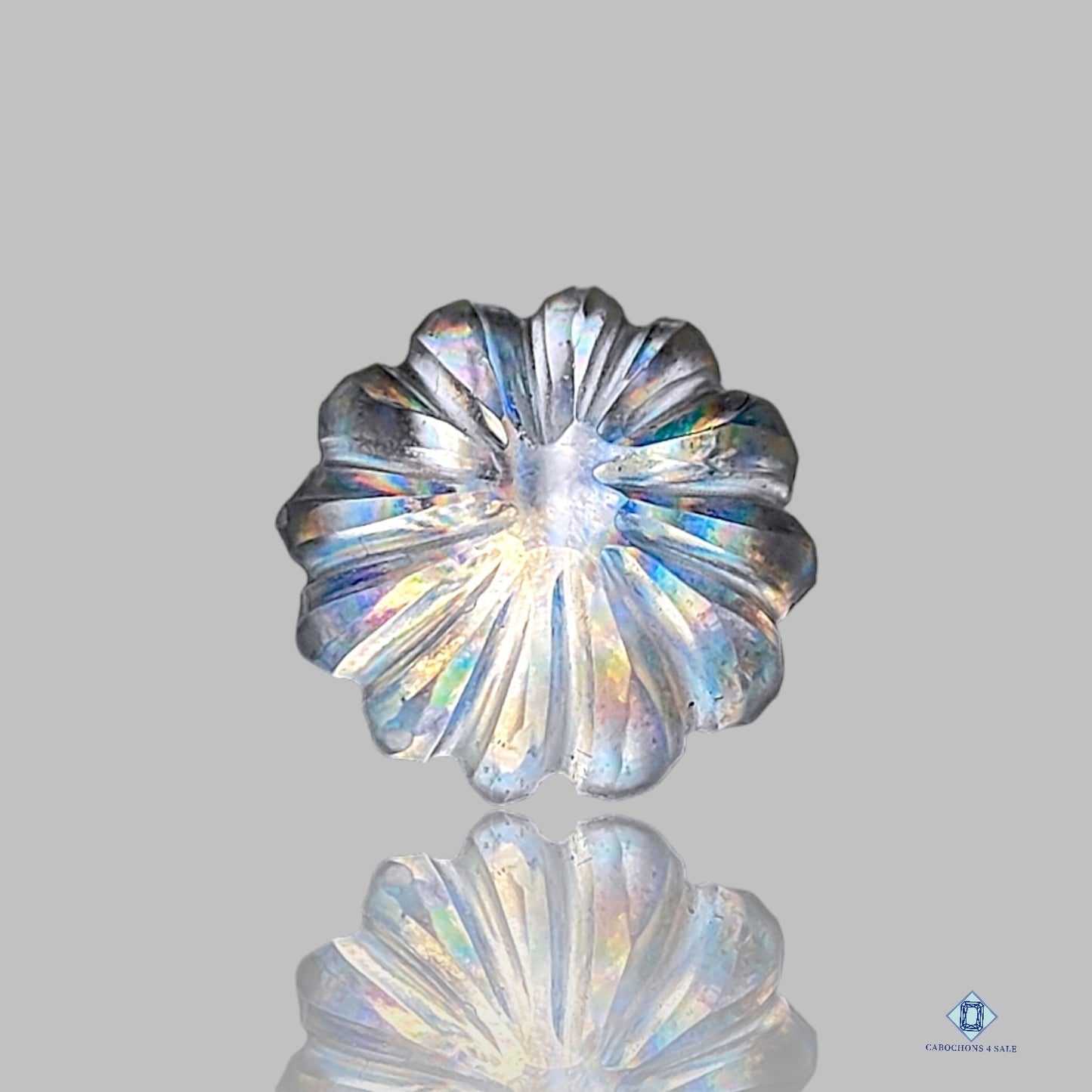 C D Glass + Rainbow Doublets Round Carvings