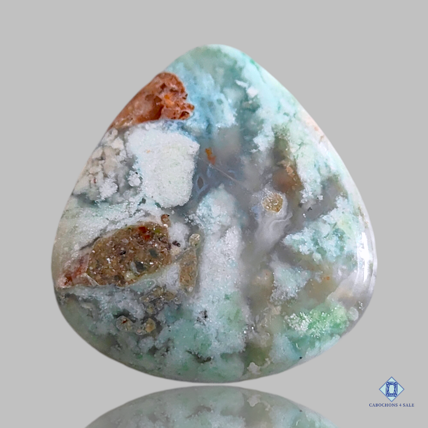 Cabujones de crisoprasa y pera