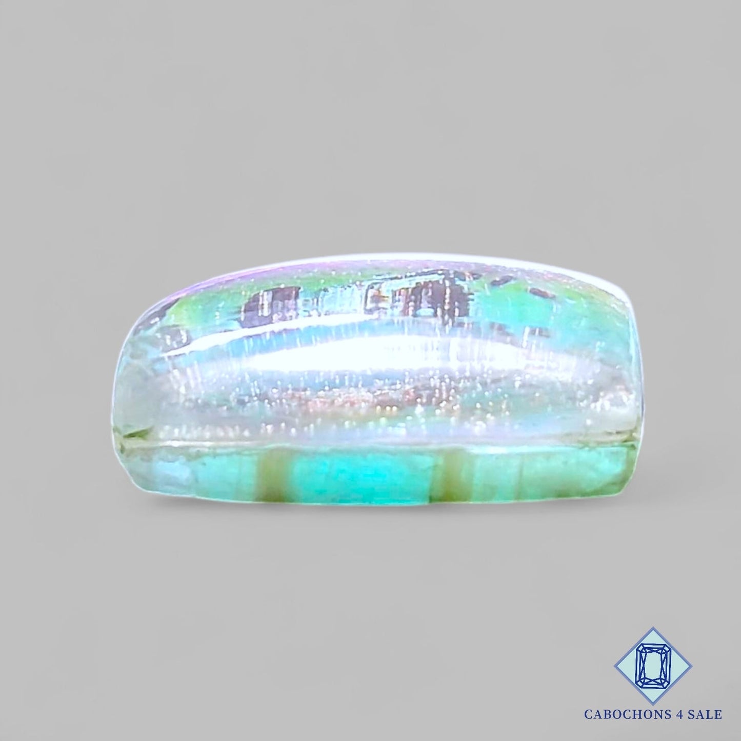 Coated Moonstone + Crystal Quartz Doublets Gemstone Rectangle Doublets 17*13*7mm available for sale