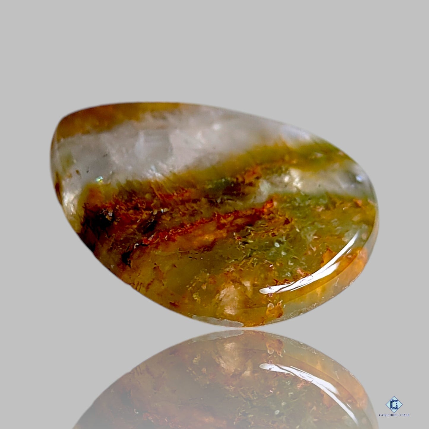 Cacoxenite Green rutile Pear Cabochons