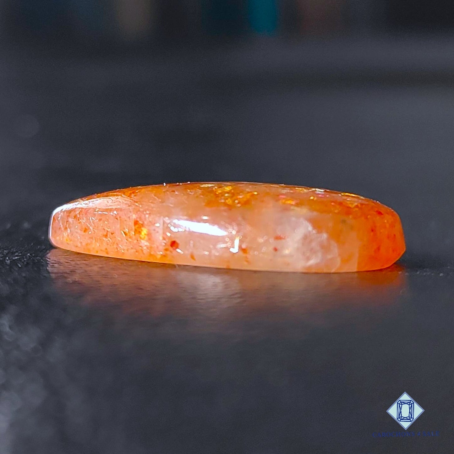 Natural Confetti Sunstone Gemstone Pear Cabochons 25*19*5mm from Tanzania available for sale