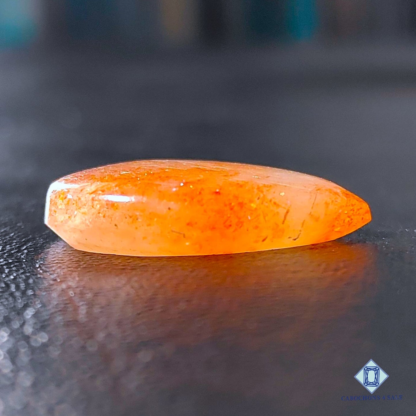 Natural Confetti Sunstone Gemstone Pear Cabochons 26*18*6mm from Tanzania available for sale