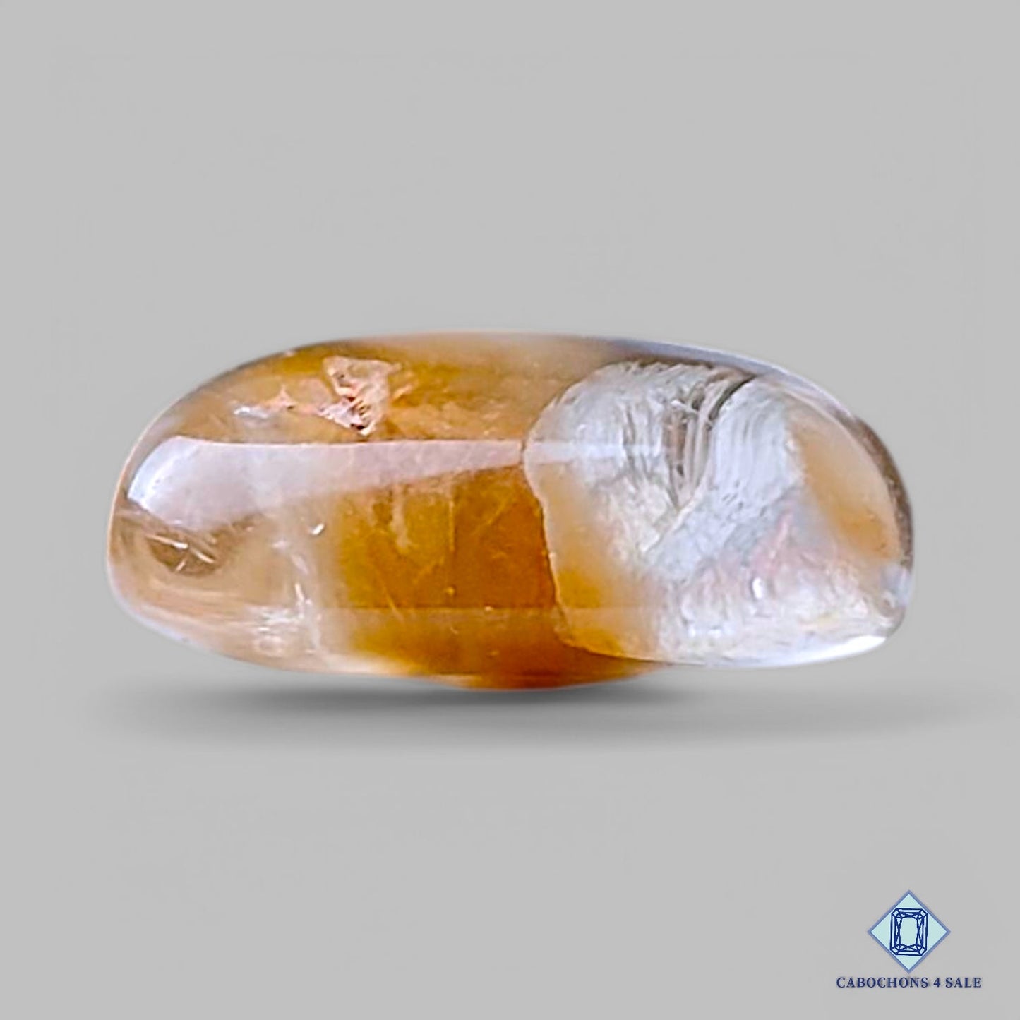 Cabujones rectangulares de piedra preciosa de cuarzo rutilado de cobre natural de 19 x 15 x 7 mm, de Brasil, disponibles para la venta.