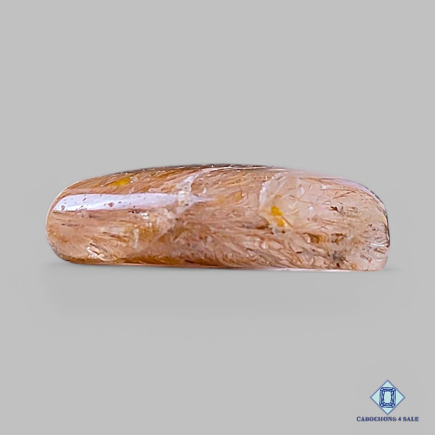 Natural Copper Rutile Quartz Gemstone Triangle Cabochons 29*19*6mm from Brazil available for sale