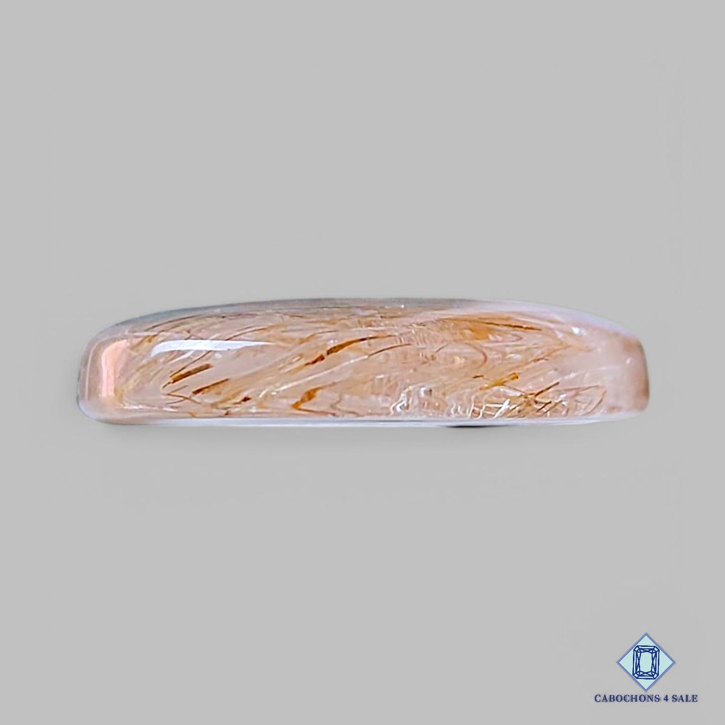 Natural Copper Rutile Quartz Gemstone Oval Cabochons 37*22*5mm from Brazil available for sale