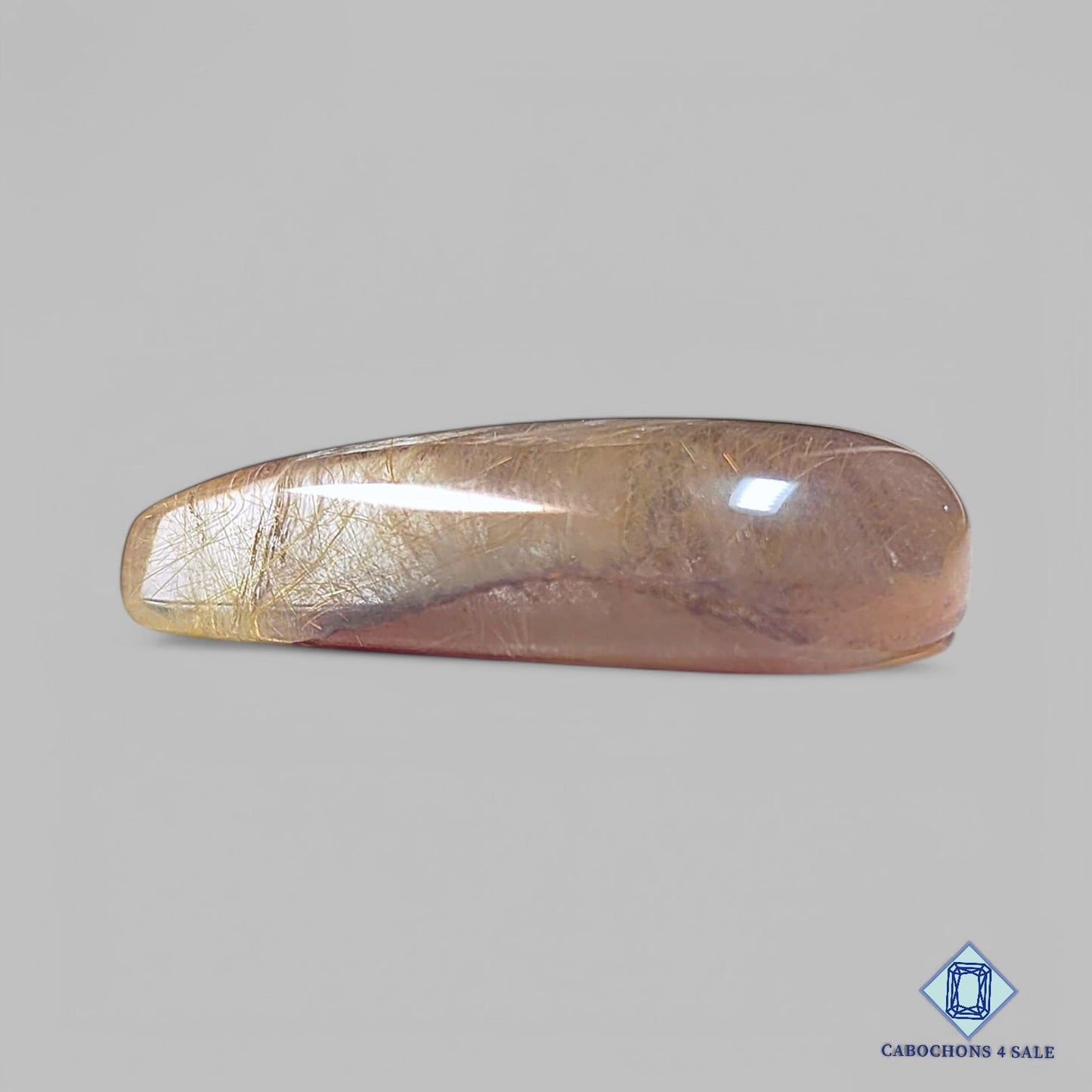 Natural Copper Rutile Quartz Gemstone Pear Cabochons 32*16*8mm from Brazil available for sale