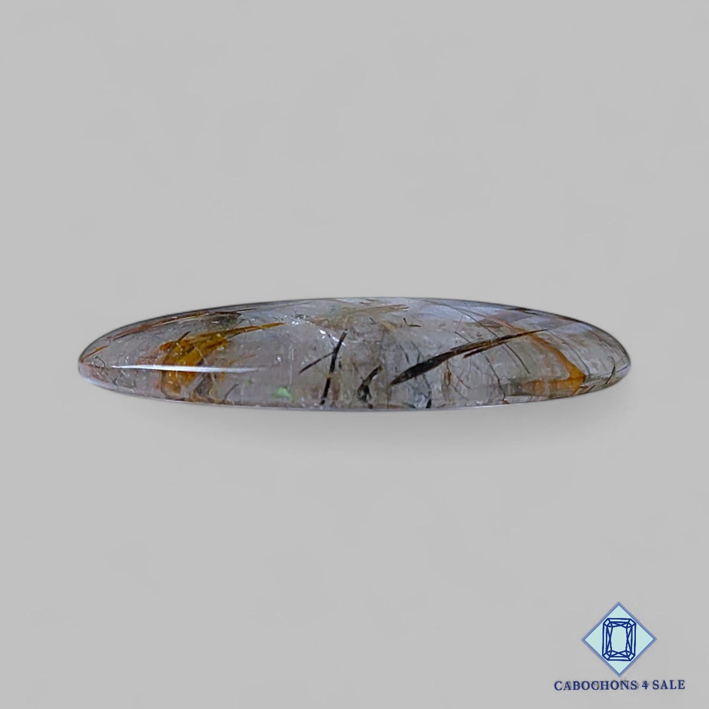 Natural Copper Rutile Quartz Gemstone Oval Cabochons 31*21*4mm from Brazil available for sale