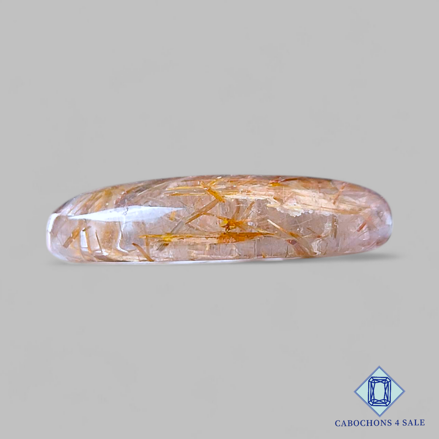 Cabujones ovalados de cuarzo rutilado de cobre