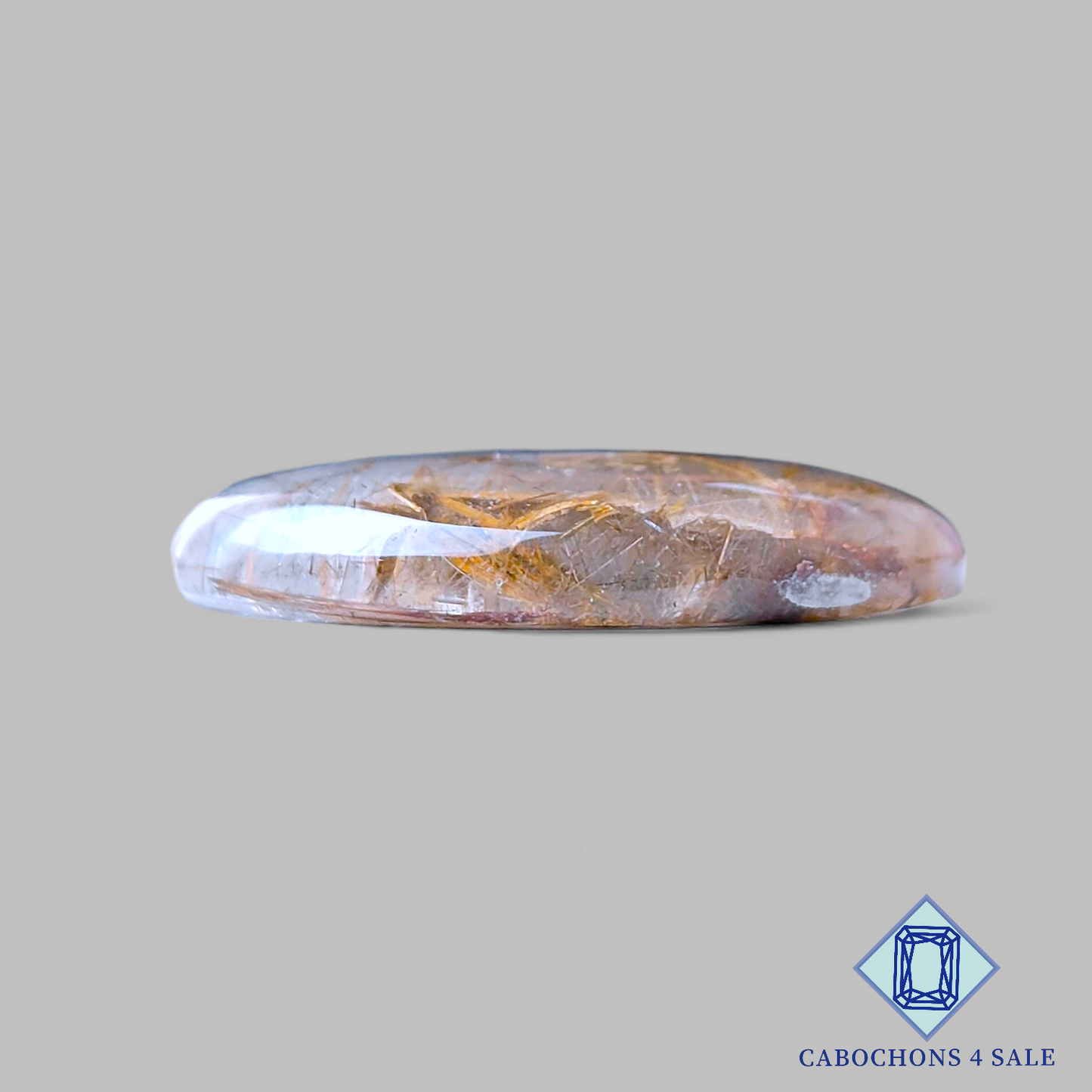 Copper with Black Rutile Quartz Oval Cabochons 35*26*6mm