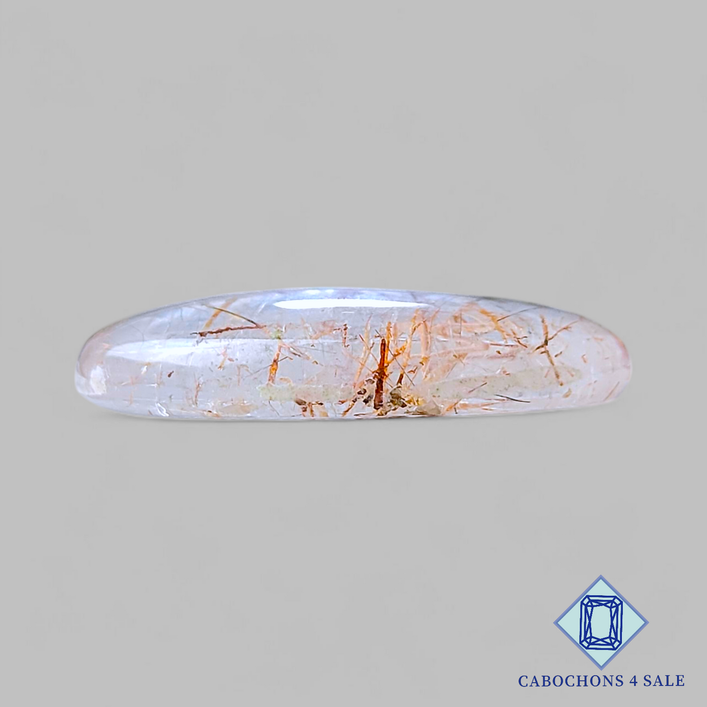 Copper with Black Rutile Quartz Oval Cabochons