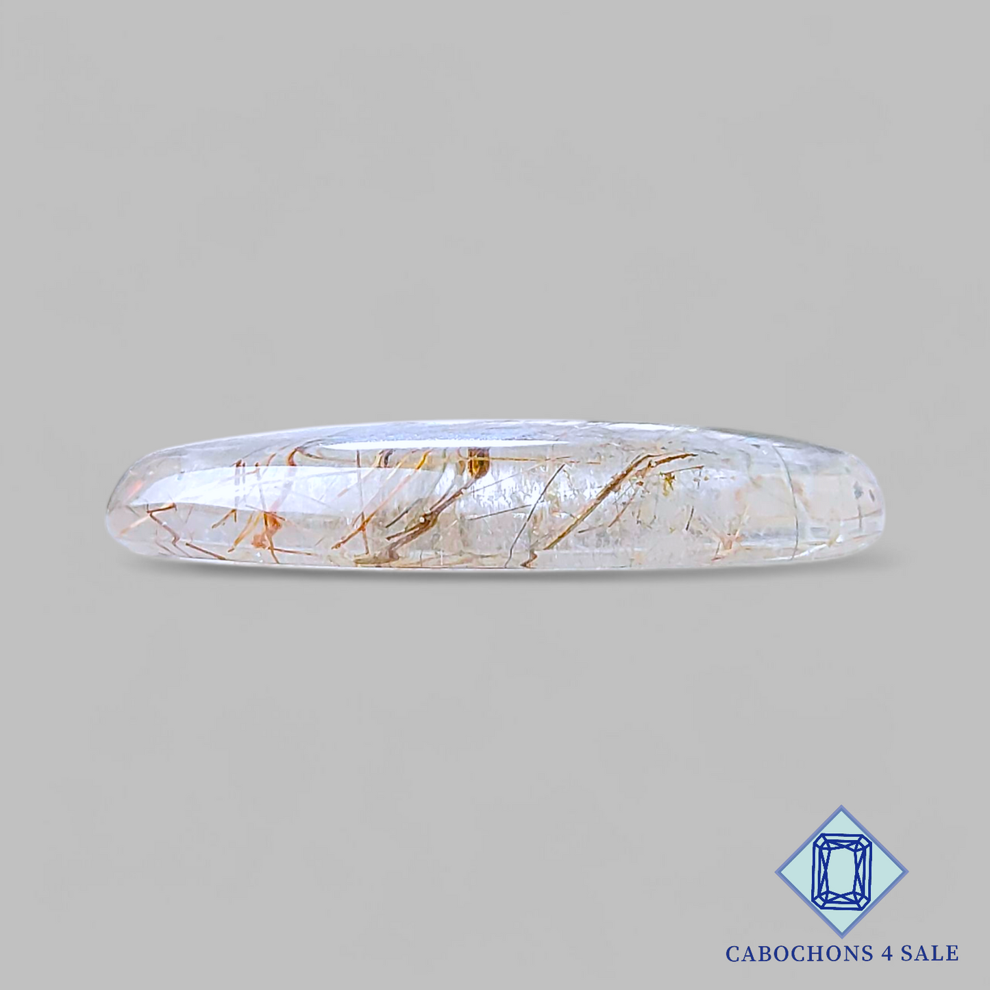 Copper with Black Rutile Quartz Oval Cabochons