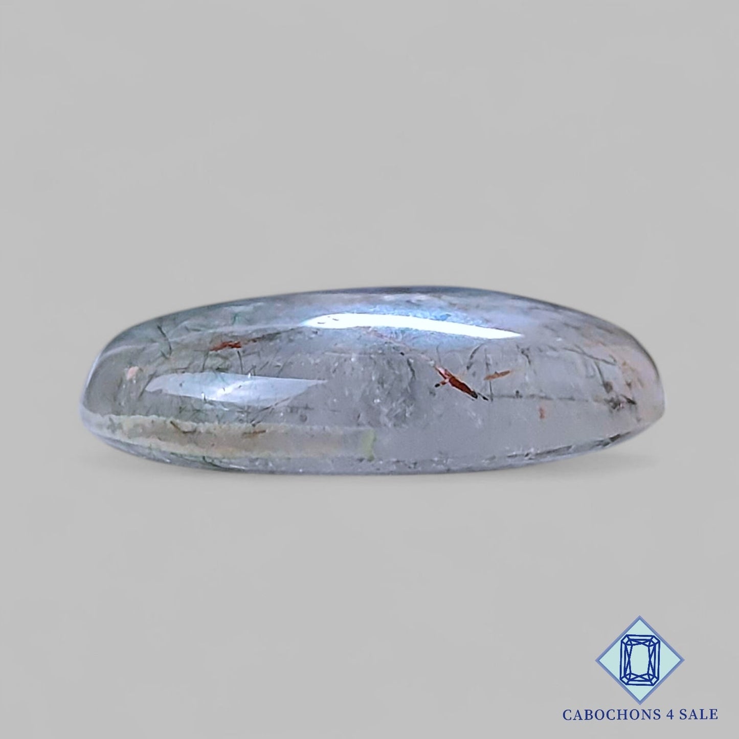 Natural Copper with Black Rutile Quartz Gemstone Round Cabochons 28*6mm from Brazil available for sale