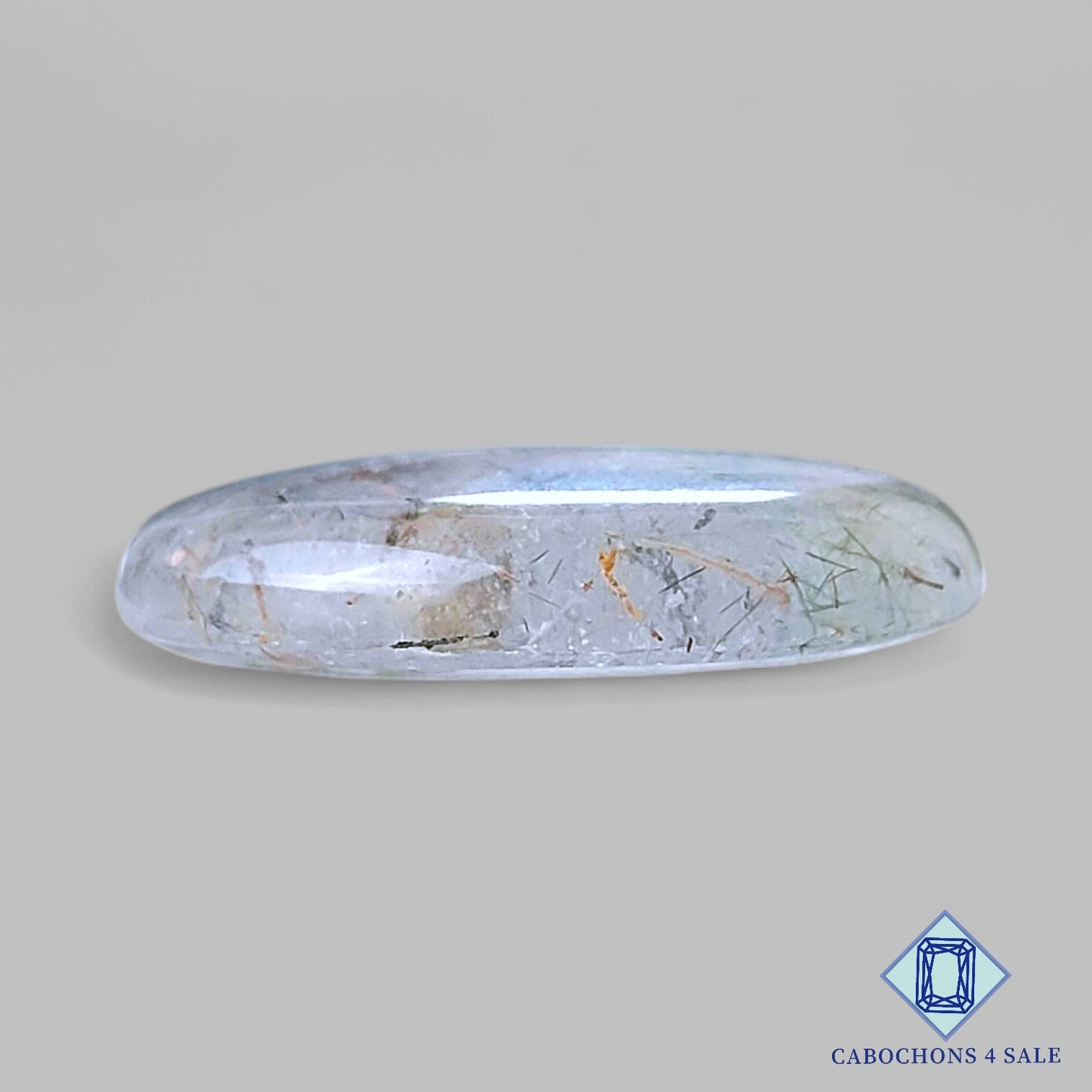 Natural Copper with Black Rutile Quartz Gemstone Round Cabochons 27*5mm from Brazil available for sale