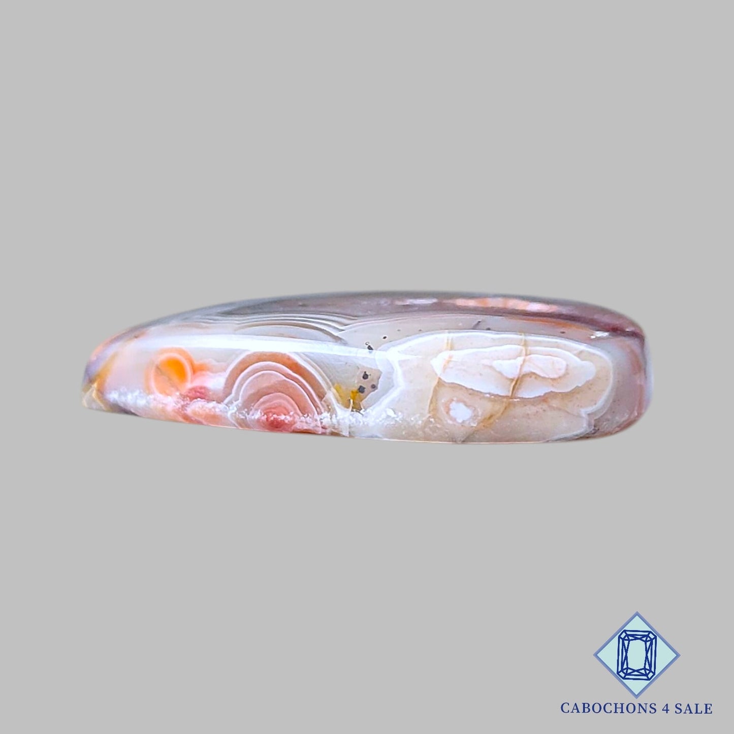 Piedra preciosa de ágata de encaje loco natural en forma de pera Druzy de 30 x 25 x 5 mm procedente de México, disponible para la venta.