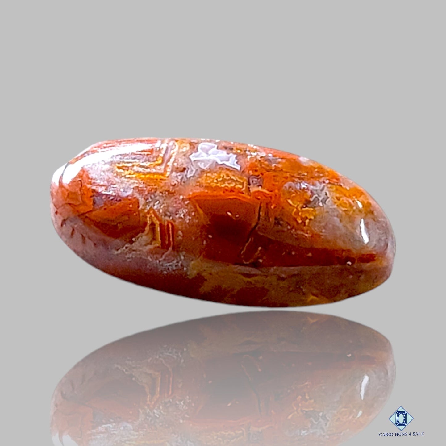 Cabujones ovalados de ágata de encaje loco