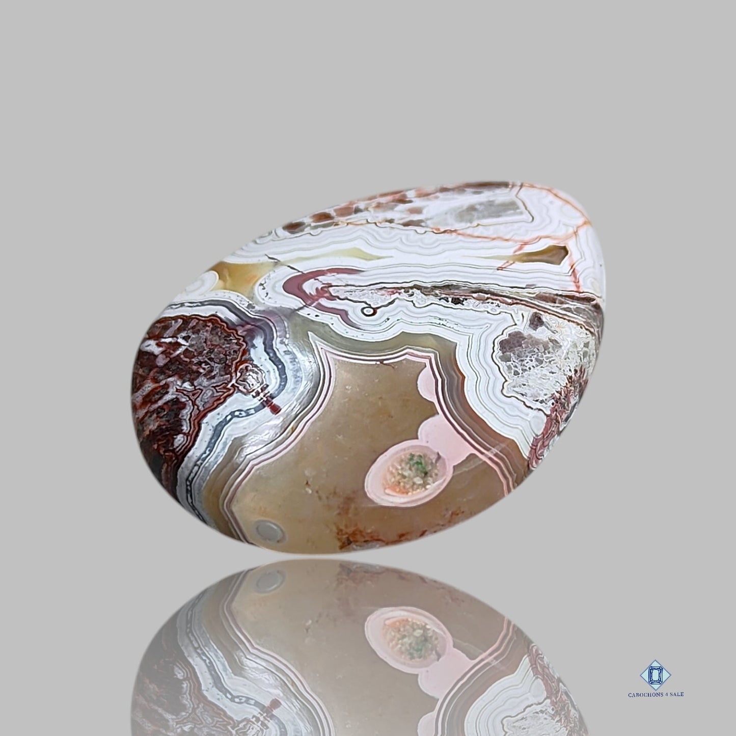 Cabujones de ágata con forma de pera de encaje loco