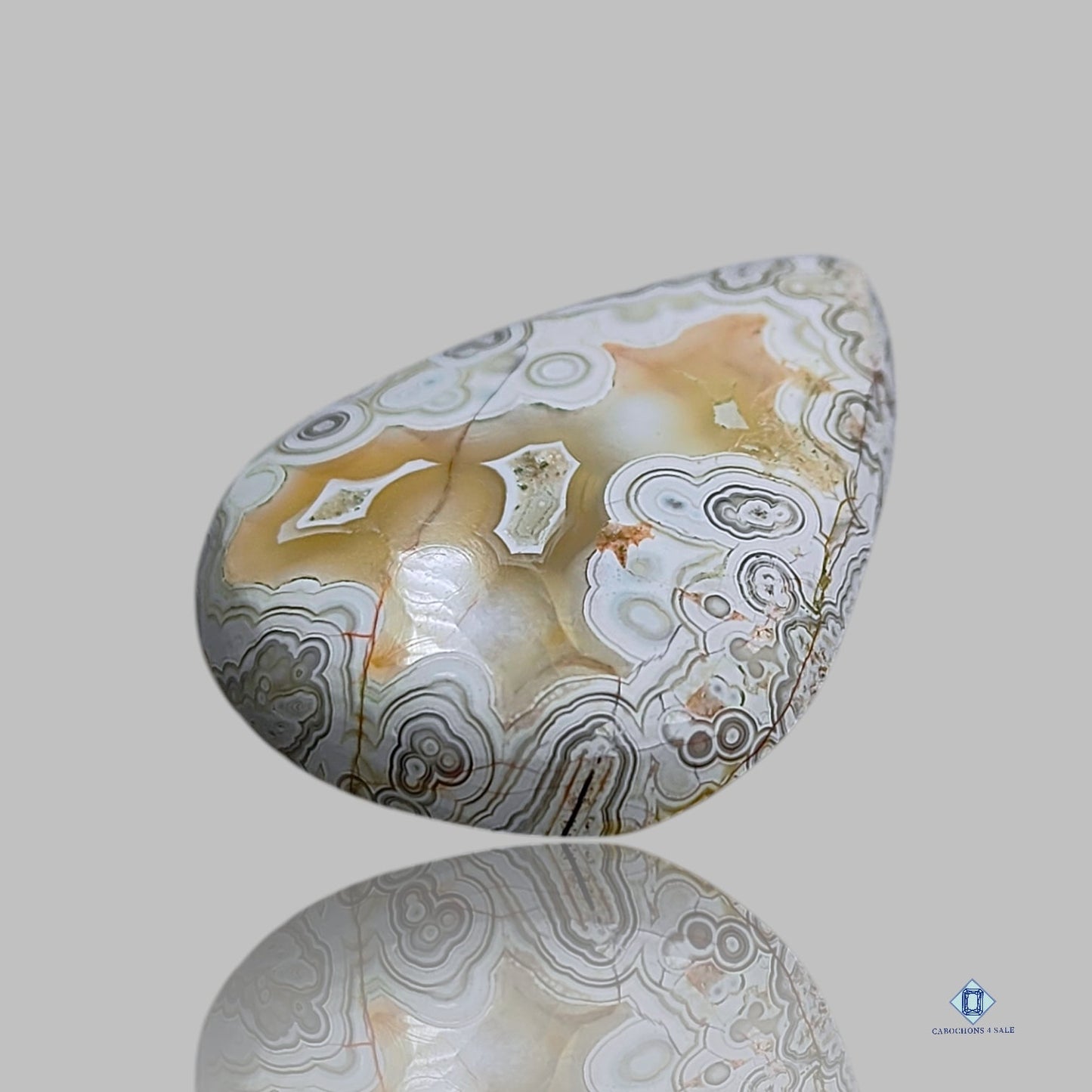 Cabujones de ágata con forma de pera de encaje loco