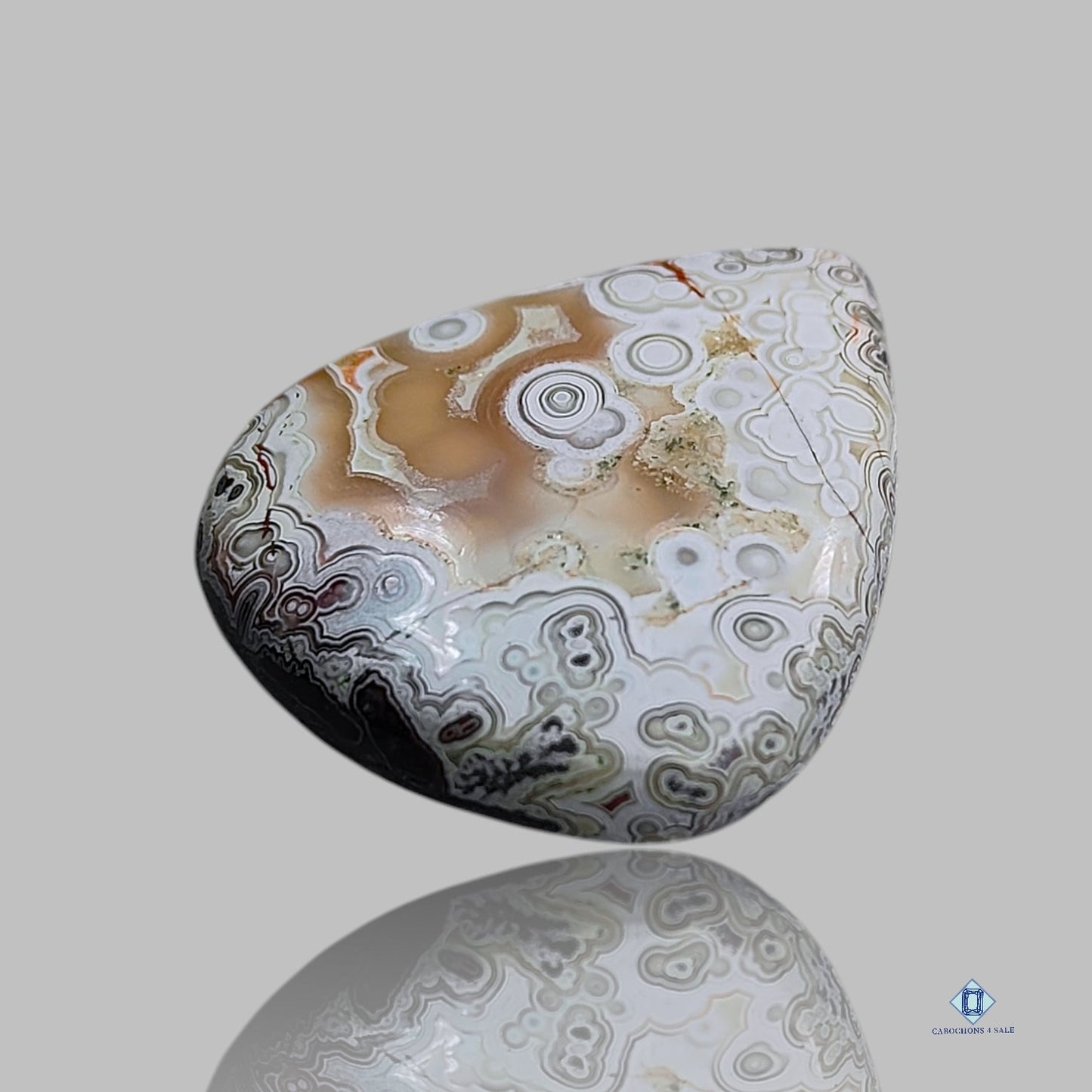 Cabujones de ágata con forma de pera de encaje loco