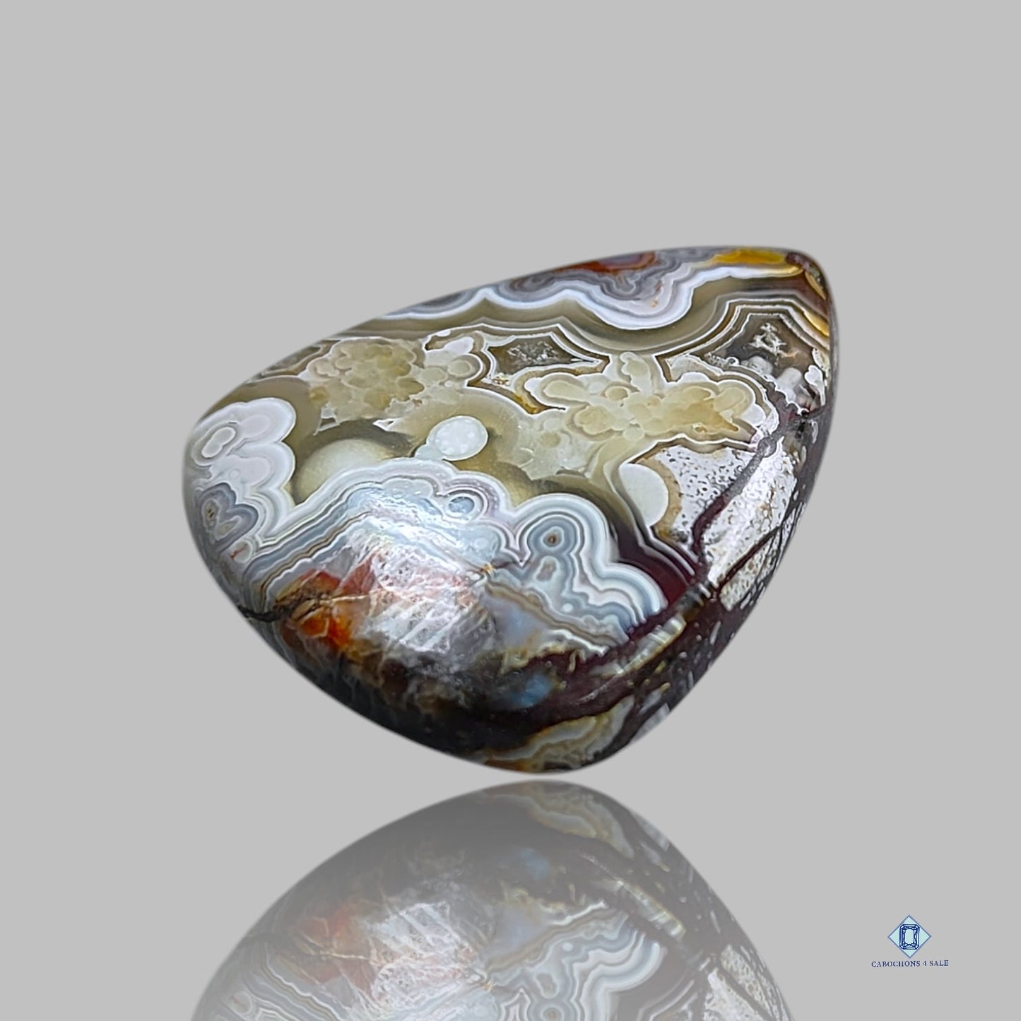 Cabujones de ágata con forma de pera de encaje loco