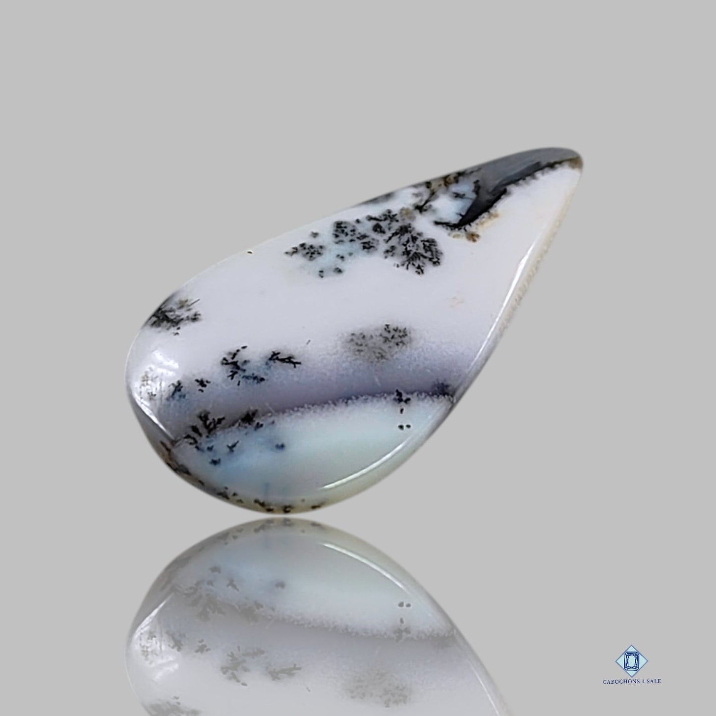 Cabujones de ágata dendrítica en forma de pera