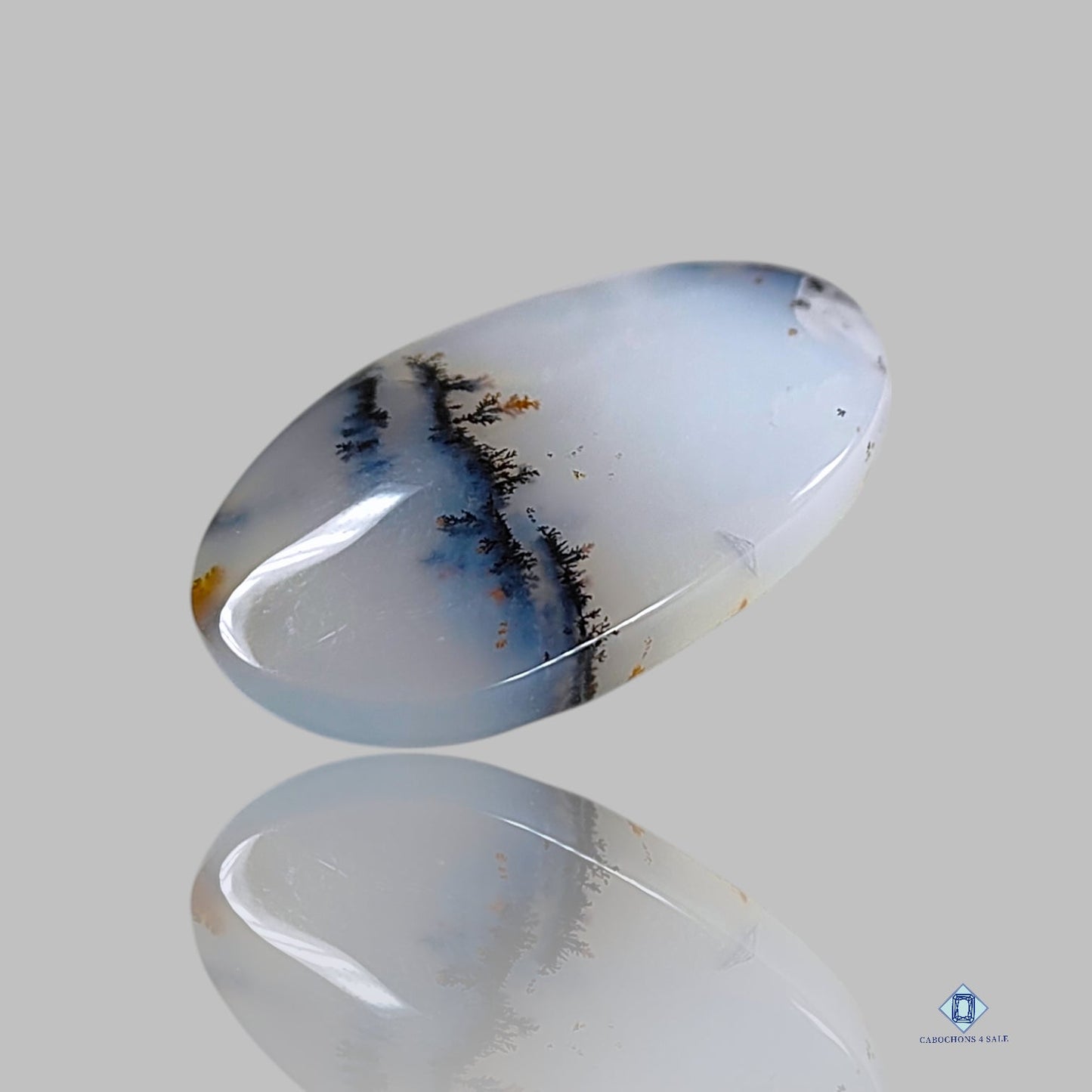 Cabujones ovalados de ágata dendrítica