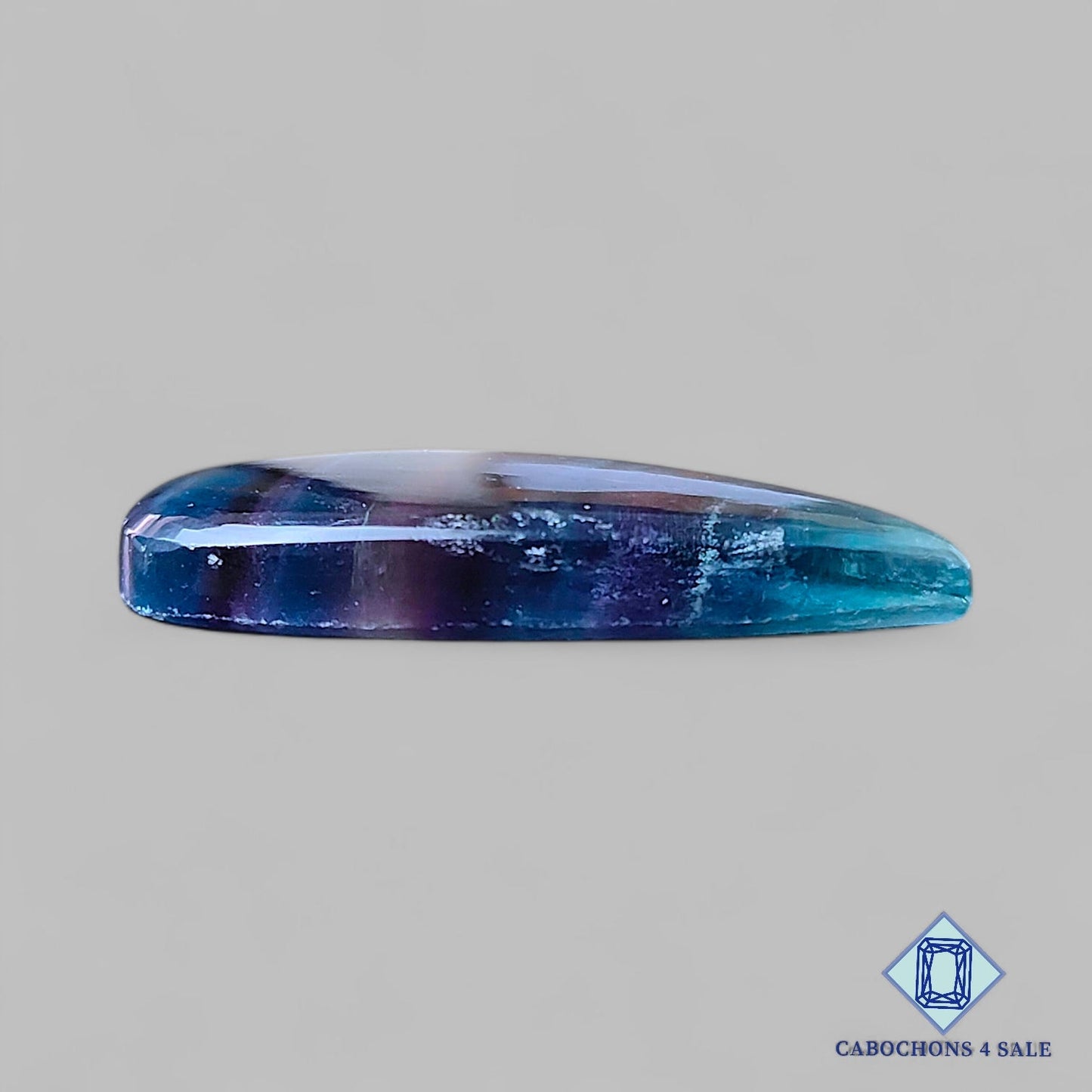 Cabujones de fluorita natural en forma de pera de 39 x 26 x 7 mm, de México, disponibles para la venta.