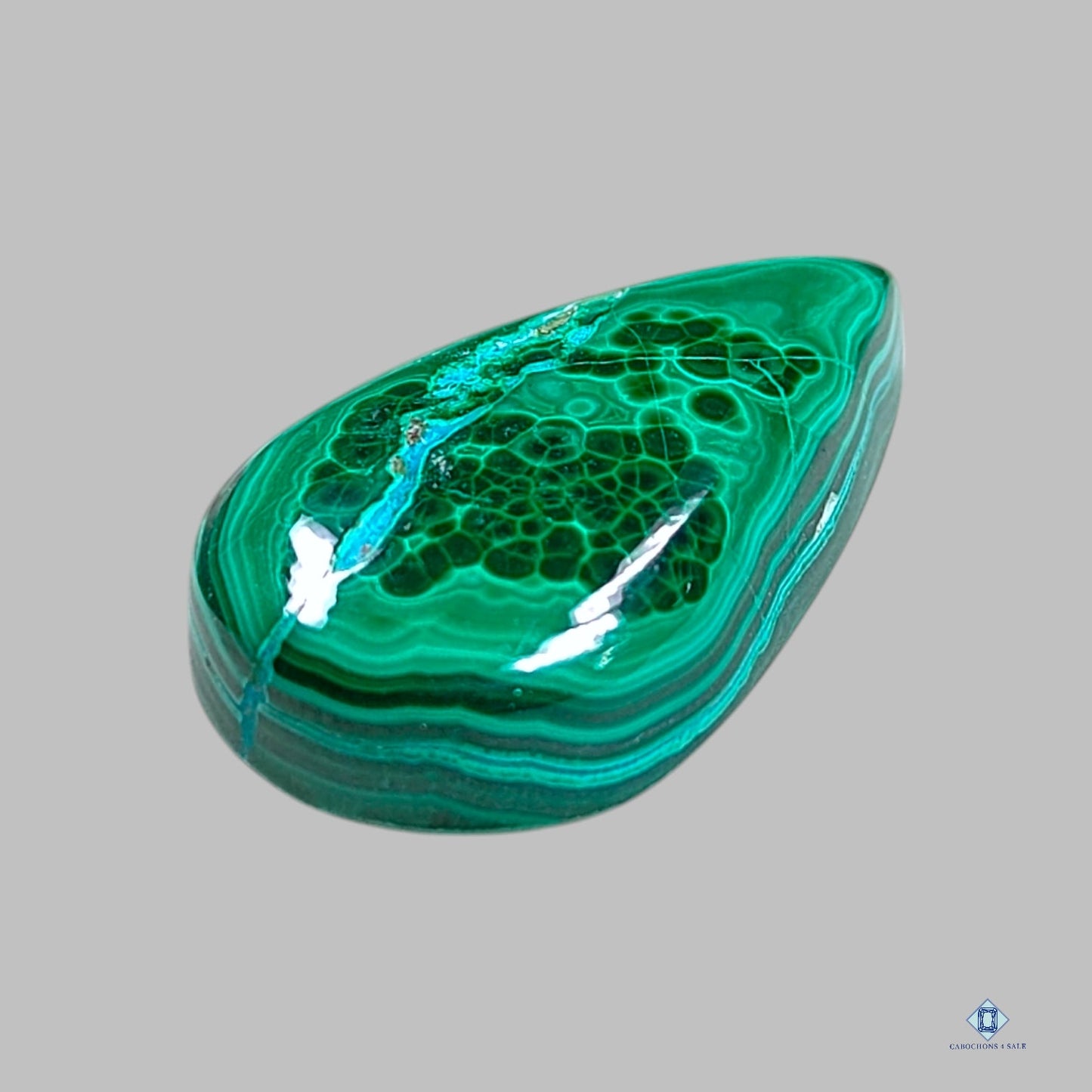 Cabujones de pera crisocola de malaquita del bosque