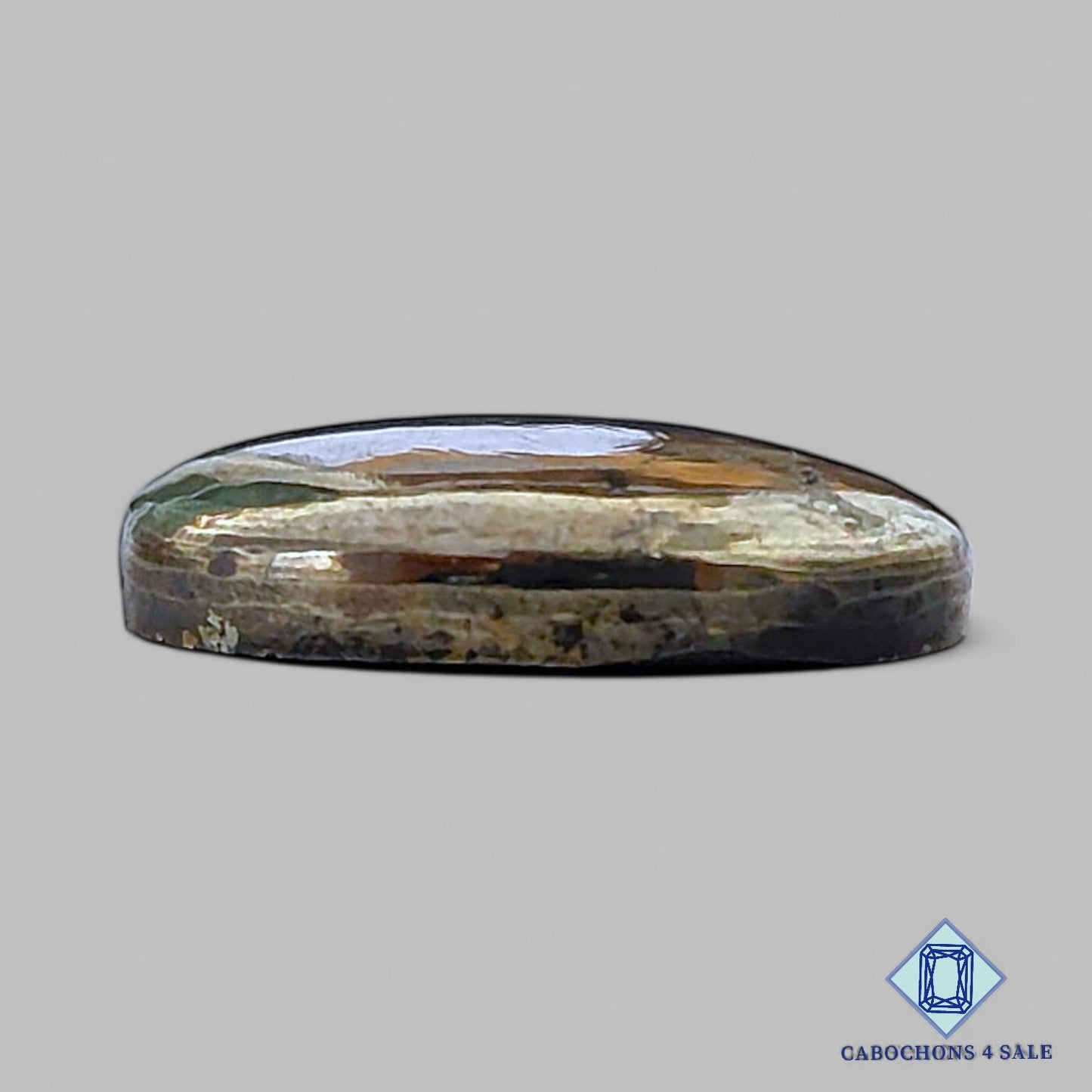 Cabujones ovalados de pirita dorada natural de 20 x 14 x 5 mm, de Perú, disponibles para la venta.