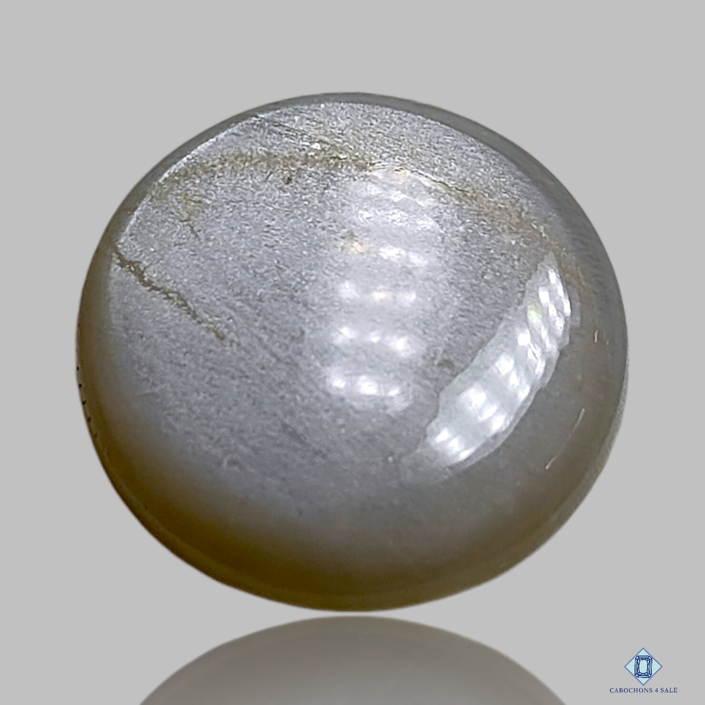 Cabujones redondos de piedra lunar gris