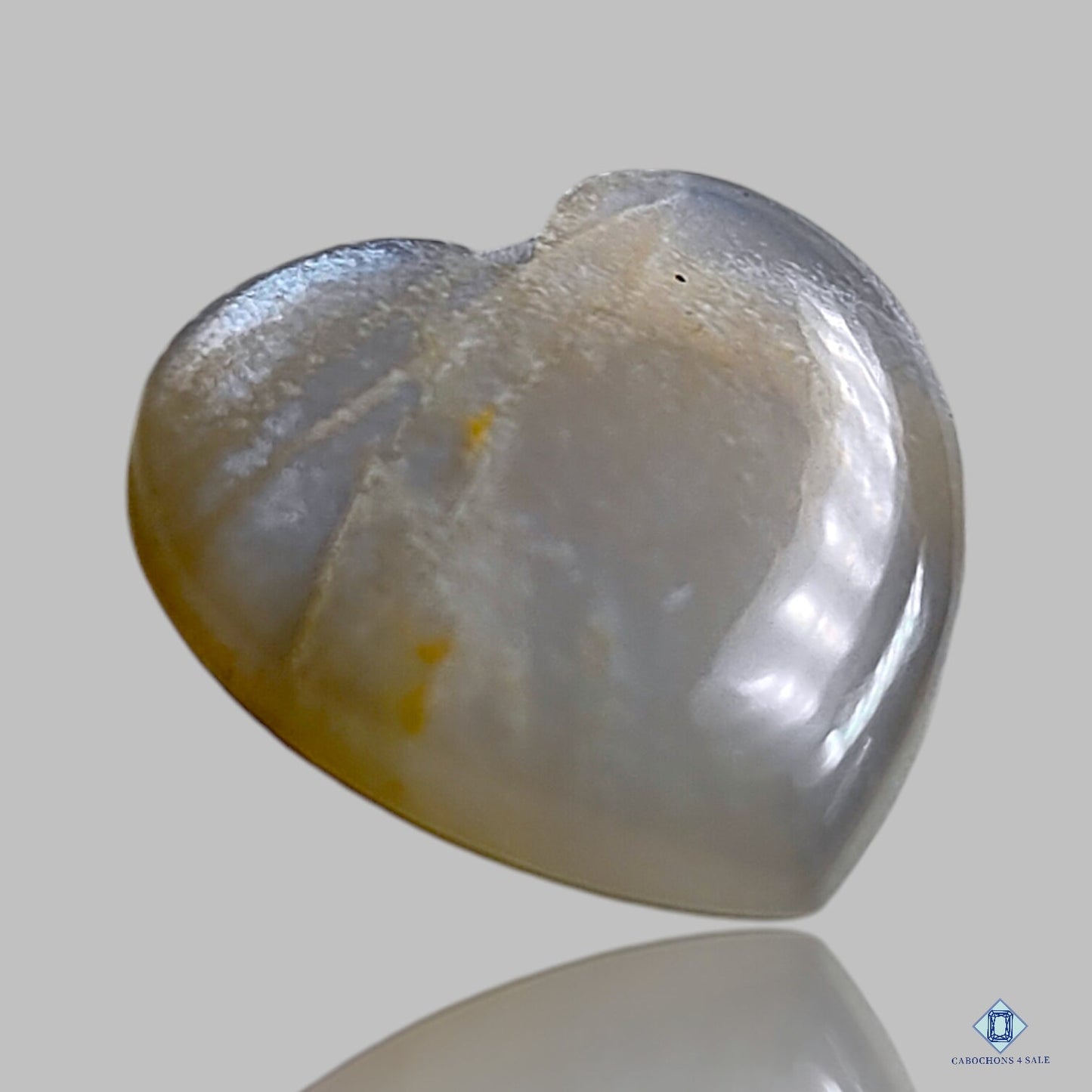 Grey Moonstone Heart Carvings