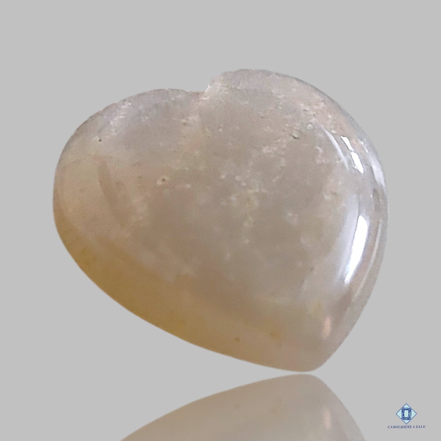 Grey Moonstone Heart Carvings