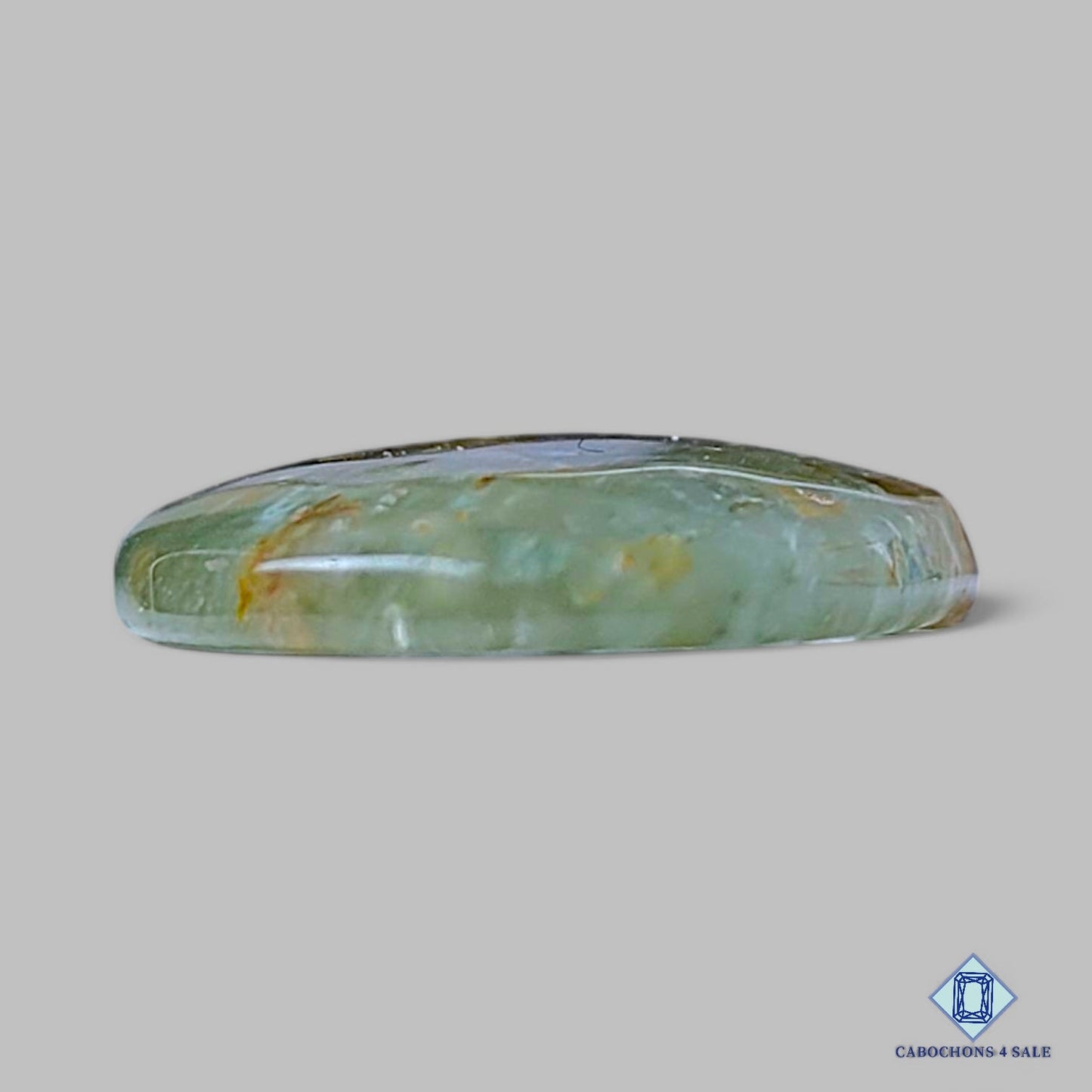 Natural Green Cacoxenite Rutile Quartz Gemstone Oval Cabochons 30*20*4mmfrom Brazil available for sale