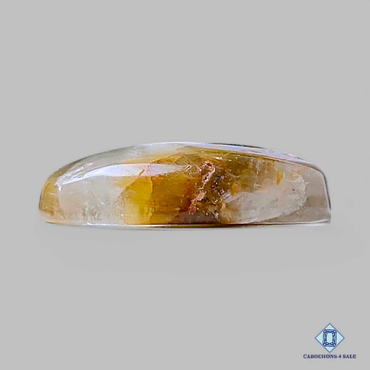 Cabujones de cuarzo rutilado de cacoxenita verde natural en forma de pera de 32 x 25 x 7 mm, de Brasil, disponibles para la venta.