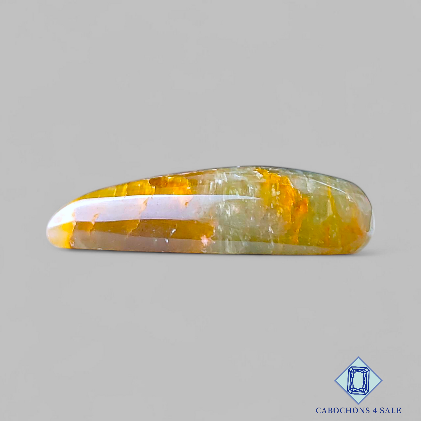 Green Cacoxenite Rutile Quartz Pear Cabochons