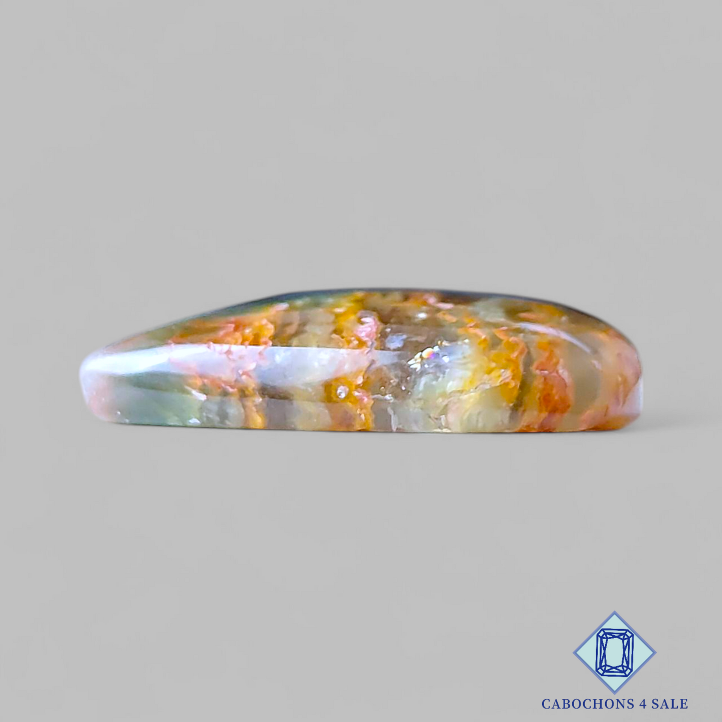 Green Cacoxenite Rutile Quartz Pear Cabochons