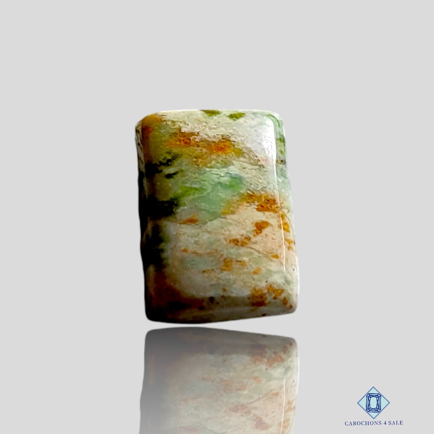 Cabujones rectangulares de calcita de cromo verde