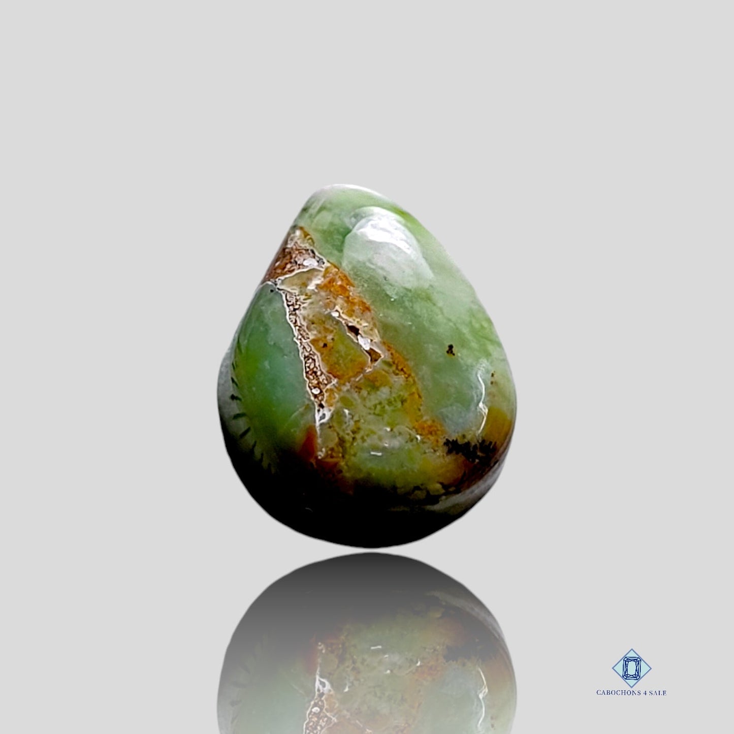 Cabujones de calcita de cromo verde en forma de pera