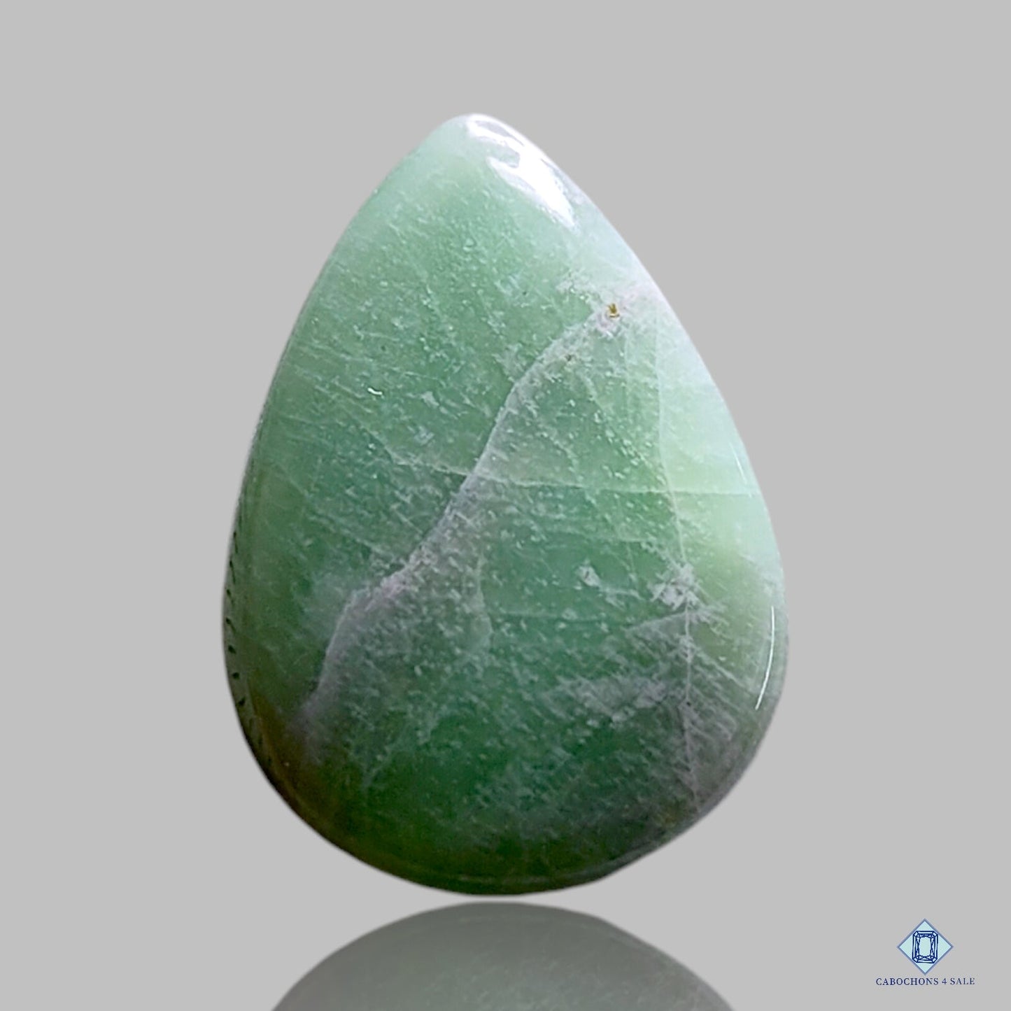 Cabujones de pera de piedra lunar verde