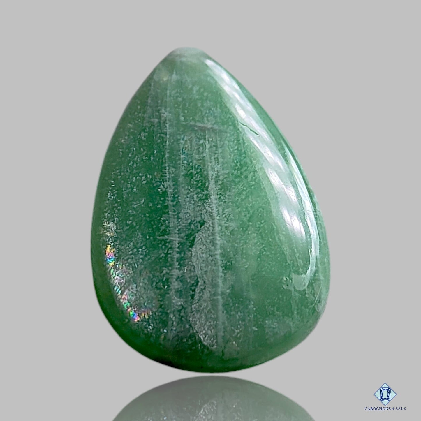 Cabujones de pera de piedra lunar verde