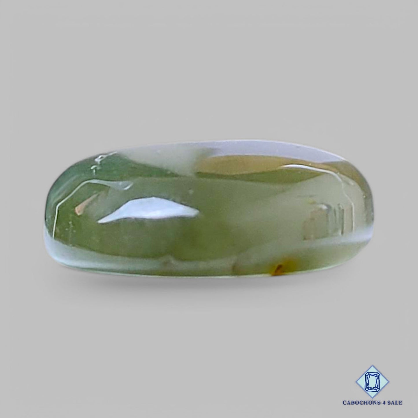 Natural Green Rutile Quartz Gemstone Oval Cabochons 30*16*6mm from Brazil available for sale