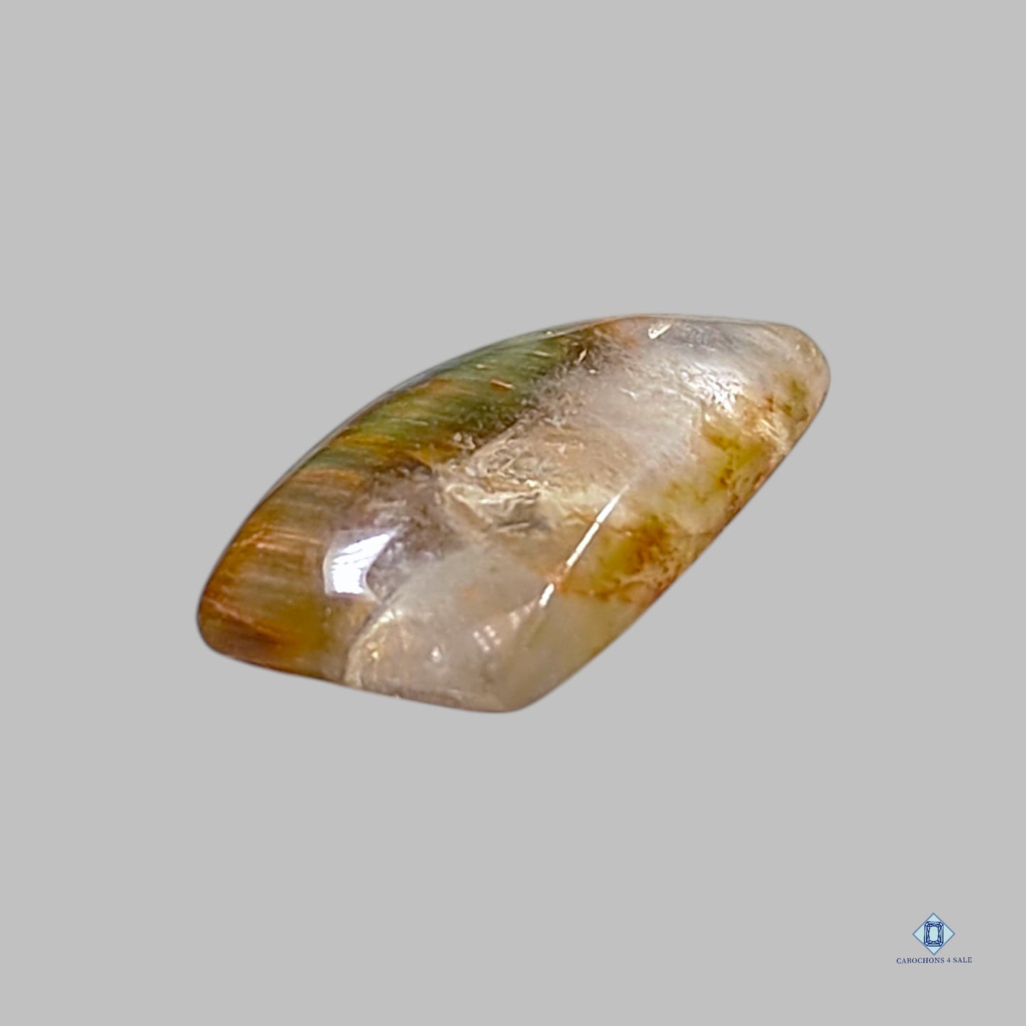 Cabujones de fantasía de cacoxenita de rutilo verde