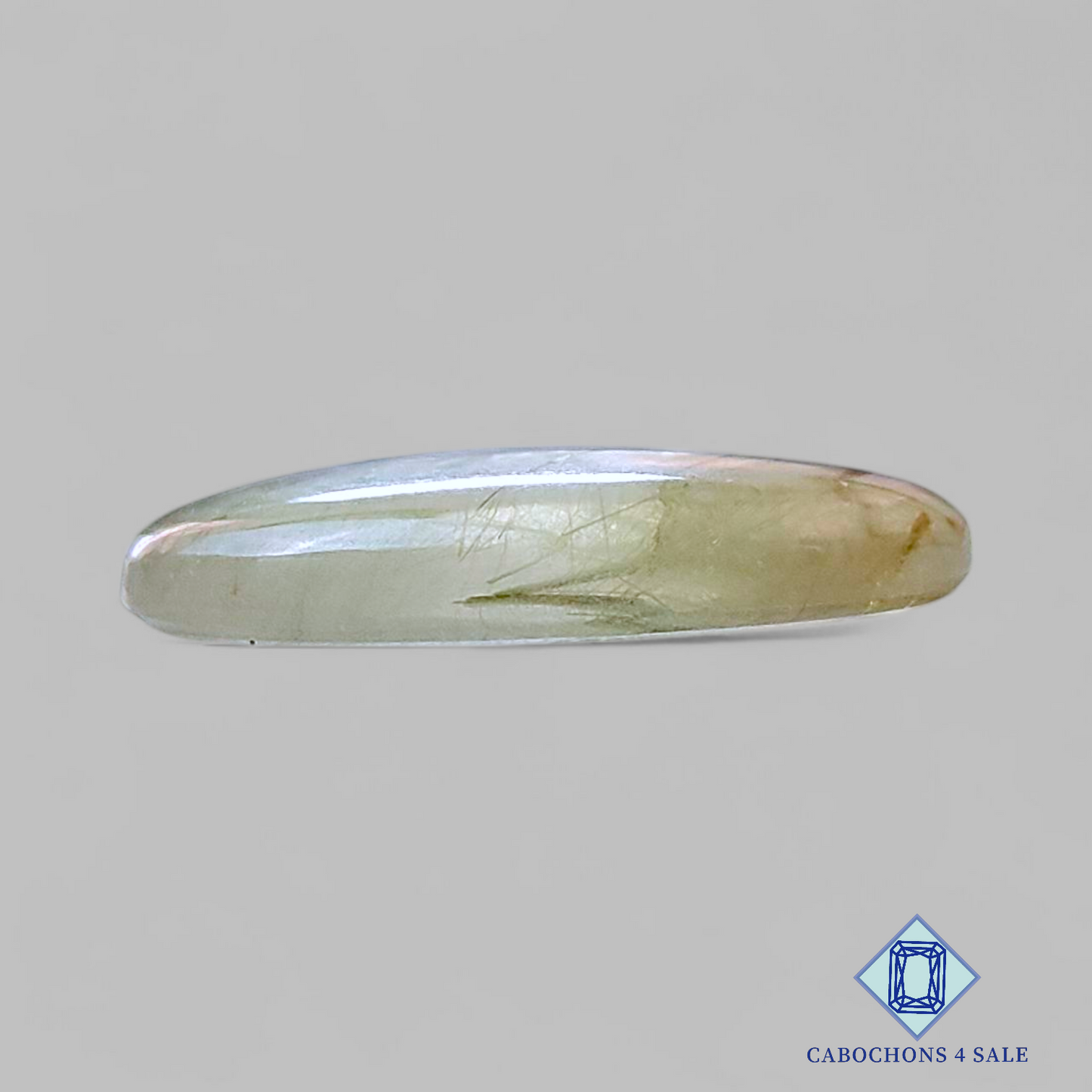 Cabujones ovalados de cuarzo rutilo verde