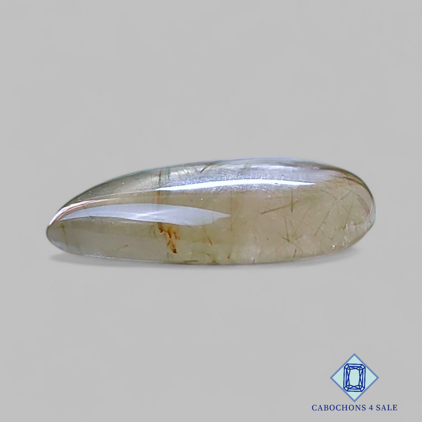 Green Rutile Quartz Pear Cabochons