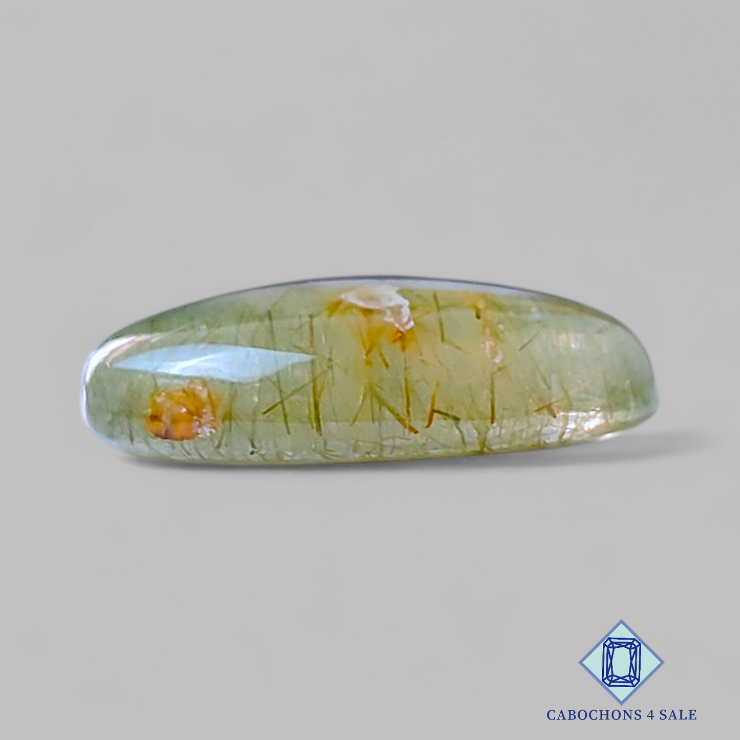 Green Rutile Quartz Oval Cabochons